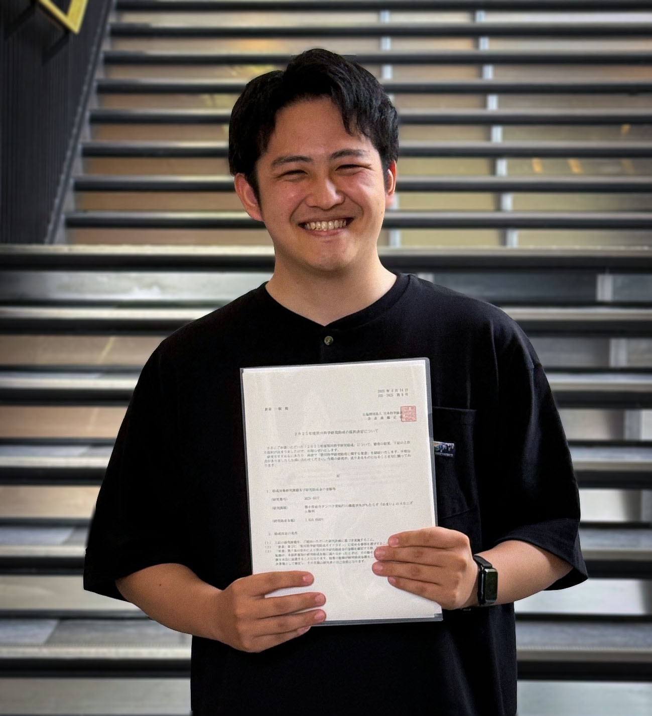 生命医科学研究科 医工学・医情報学専攻 新家一樹さんが、公益財団法人日本科学協会の笹川研究助成に採択されました。 (116164)